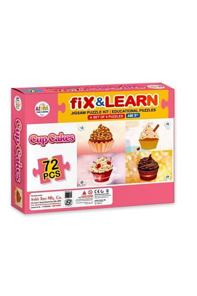 Alyna Fix 'n' Learn Cupcakes Jigsaw Puzzle Kit – 72 Pieces, Fun & Educational For Kids