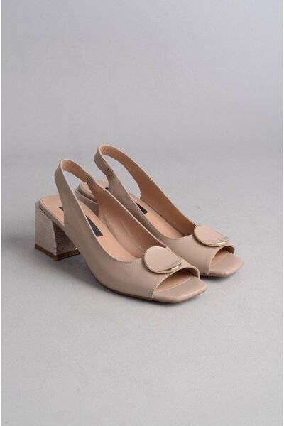 SEÇ KUNDURA صندل نسائي بكعب من الجلد الطبيعي - اختيار 6001 MINK (ارتفاع الكعب...