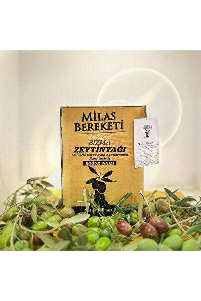 Milas Bereketi Yeni Hasat Natural Soğuk Sıkım Sızma Zeytinyağı 3l(memecik Zey...