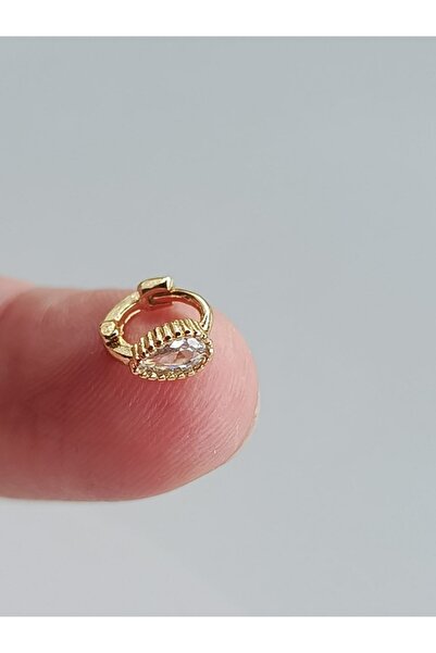 DCPİERCİNG Cerrahi Çelik Zirkon Taşlı Altın Damla Halka Tragus Helix Conch Pi...
