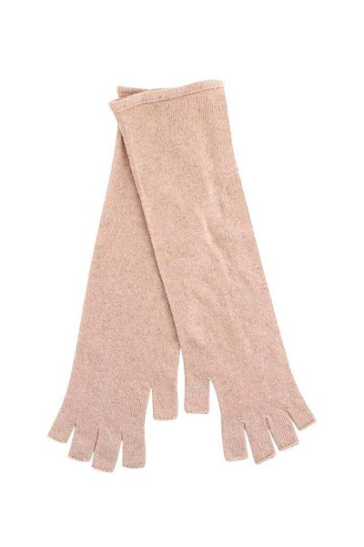 RİVUS Wool Blended Cut Fingers Long Knitwear Gloves - Beige