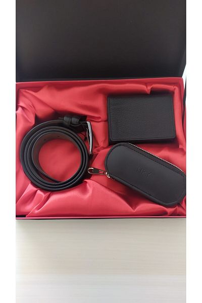 Grande 1414 Genuine Leather Men Wallet Hky High Quality Keychain Men's Set