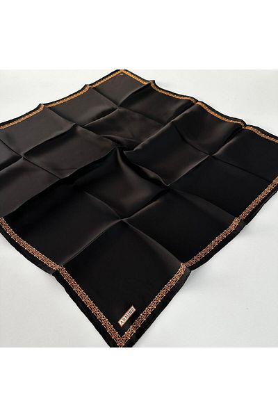 Armine Sura Pure Silk Μαύρο-χρυσό κασκόλ 24-25 Φθινοπωρινή και Χειμερινή σεζόν PKT2901