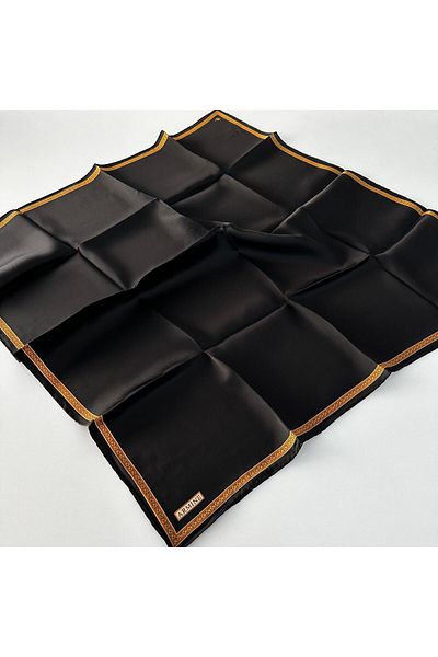 Armine Sura Pure Silk Black-Gold Scarf 24-25 Autumn Winter Season Pkt2801