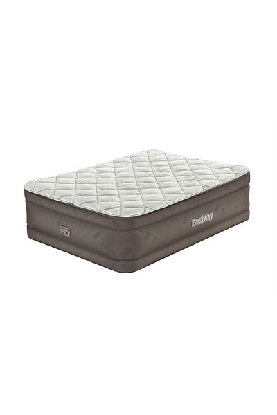 BESTWAY Bestway® 80" x 60" x 20"/2.03m x 1.52m x 51cm Fortech Duvet Top Air Mattress Queen Built-in AC Pump