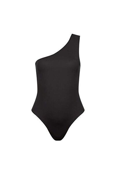 RİVUS Black One Shoulder Reversible Swimsuit