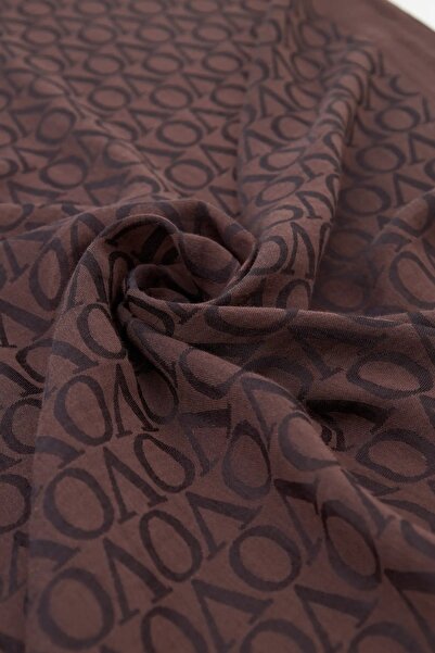 Valentino Orlandi Σάλι Alia Jacquard-2 Καφέ Χρώμα