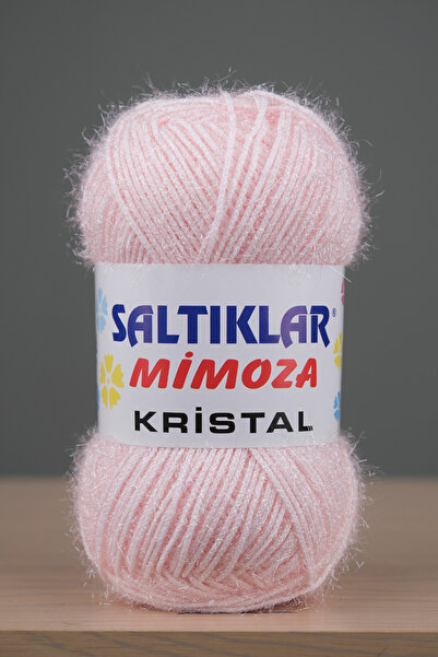 SALTIKLAR Mimoza Kristal Premium Simli Ip 100g/180m Bebe Pembe-62