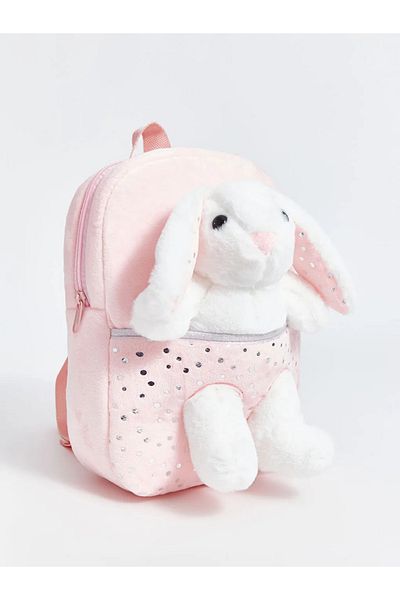 LC Waikiki LCW ACCESSORIES Σακίδιο πλάτης για κορίτσια με ροζ κουνέλι παιχνίδι