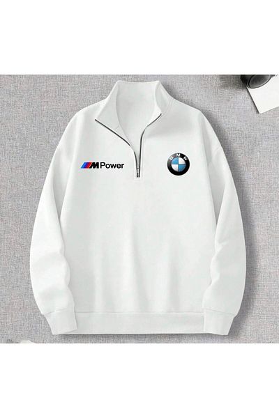 Minikelya New Season Half Zippered Bmw M Power Printed Sweatshirt
