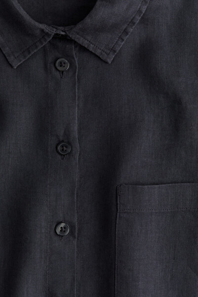 H&M Yıkanmış Keten Gömlek Gecelik