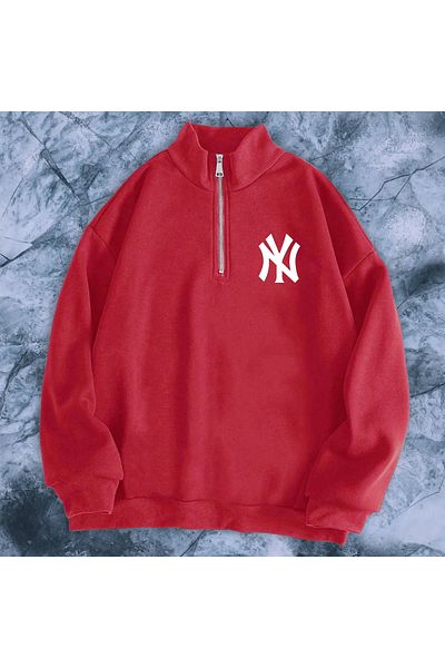 NEW TRENDY COLLECTİON Custom Graphic Design New York Ny Printed Half Zip Sweatshirt