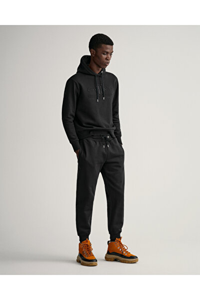 Gant Erkek Siyah Regular Fit Logolu Eşofman Altı