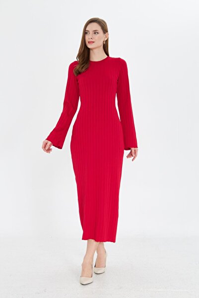 ihraç pazarı Bisiklet Yaka Standart Beden Fitilli Görünümlü Fit Kesim Uzun El...