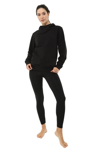 Scorp Heat Kapüşonlu Kadın Outdoor Sweatshirt Siyah