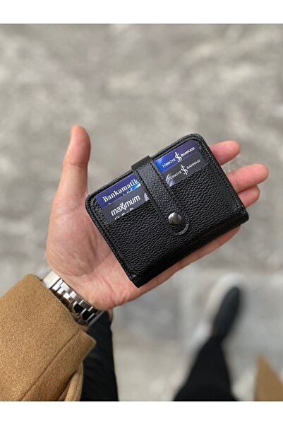 The Noir Leather محفظة حامل بطاقات أنيقة للرجال من الجلد الصناعي
