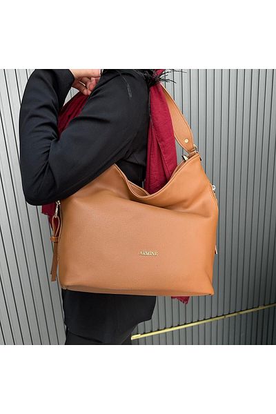 Armine Plain Tan Bag - Ar35804 Model