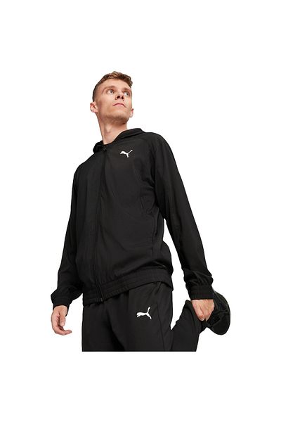 Puma Μπουφάν Puma Fit Woven Full Zip Jacket, Μαύρο, Ανδρικό