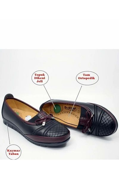 New Optimal Women's Black Classic Shoes Orthopedic Mother Shoes Mother Ballerina Shoes Mother Women's Casual Shoes