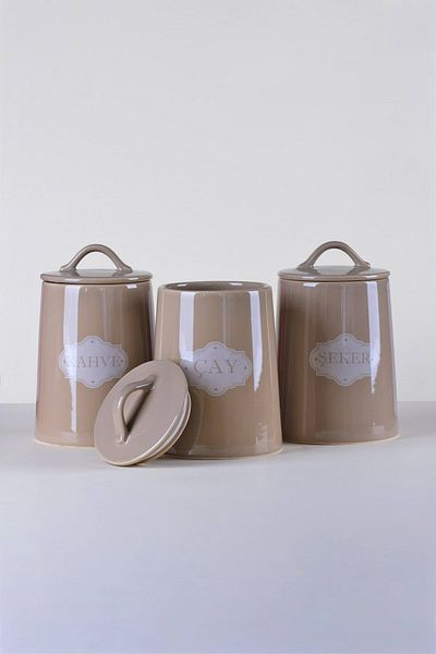 Glore Mink Ceramic 3-Piece Jar - Spice Holder Set