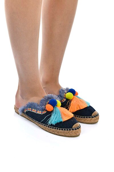 Su Espadril Canca Lacivert Kadın Espadril Terlik