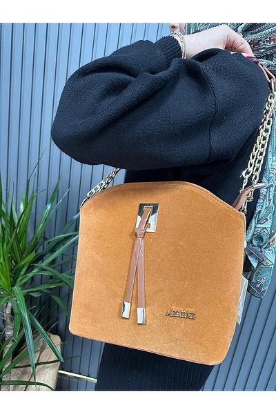 Armine Tan Suede Bag - Ar10206 Model