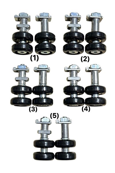 Cam balkon metal teker 1.Kalite 10 ADET (5 Adet düz. 5 Adet Kertikli)