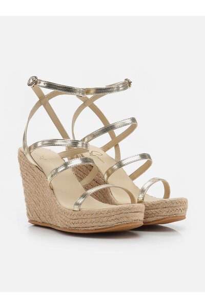 Su Espadril Avery Altın Kadın Platform Topuklu Espadril