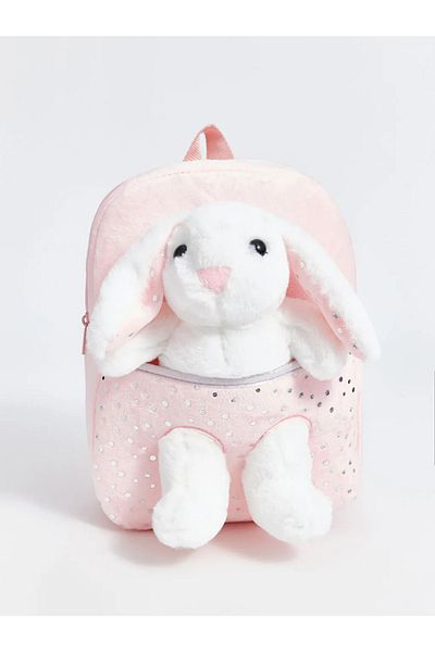 LC Waikiki LCW ACCESSORIES Σακίδιο πλάτης για κορίτσια με ροζ κουνέλι παιχνίδι