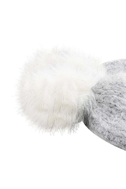RİVUS Pompom Detailed Knitwear Beret - Gray