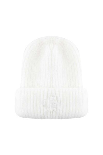 RİVUS Embroidery Detailed Corded Knitwear Beret - Ecru