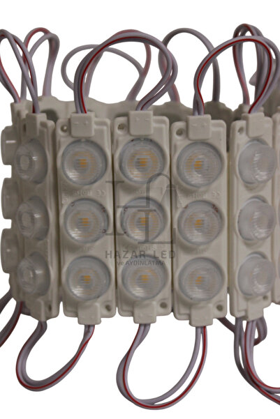 Hazar Led 12 Volt 3’lü Lensli 3 Watt 3030 Reklamcı Modül Led Natural Beyaz 40...