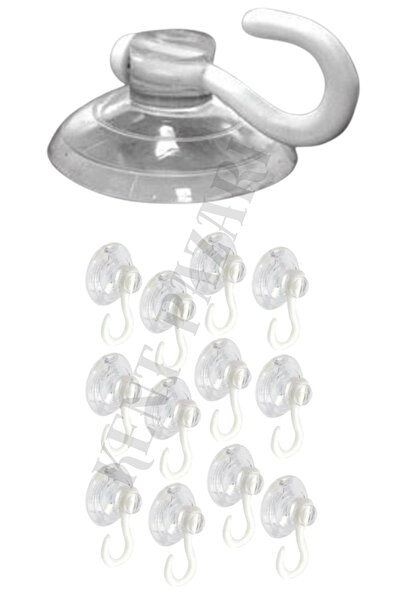Kent Pazarı 15 bucăți - Ventuză din sticlă cu cârlig de 4 cm Ventuză transpar...