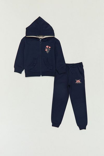 Fulla Moda Tulip Printed Hooded Jogger Girl's Set