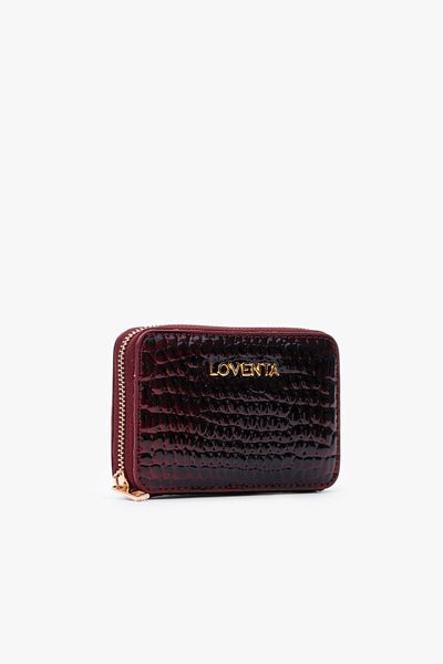 LOVENTA Blanca Leather Zippered Card Holder Wallet