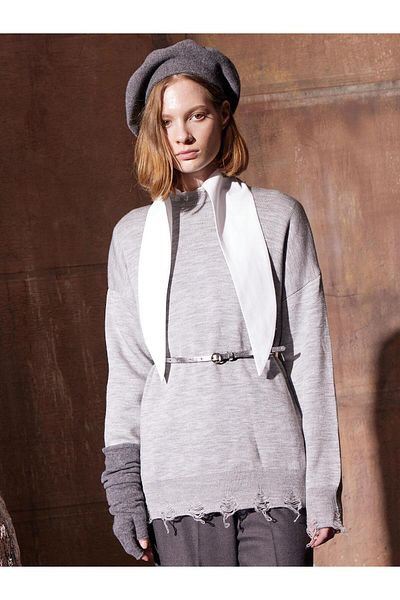 RİVUS Wool Blended Knitwear Painter Hat - Gray