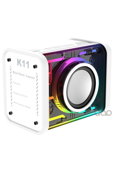 TEKNOHANE Bluetooth Orta Boy Hoparlör Ses Bombası Yüksek Ses Gücü Led Işık 8 WATT Beyaz