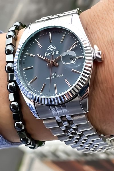 Bentini Men's Wristwatch - Guaranteed, Waterproof and Rustproof, Colorfast Steel Cord and Case