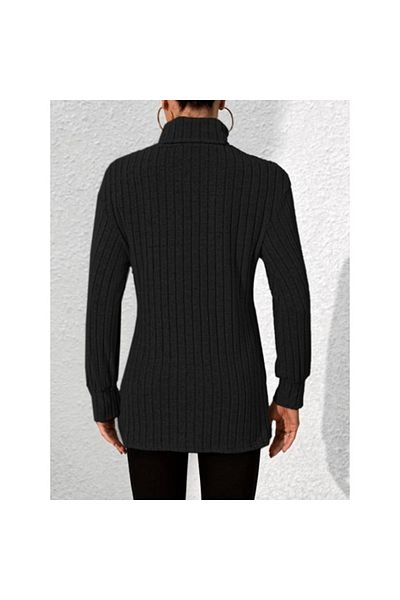vuvutasarım Bluză pulover cu camisole cu fante laterală, cu gât țesut cu fante, cu detaliu de sezon nou 19362