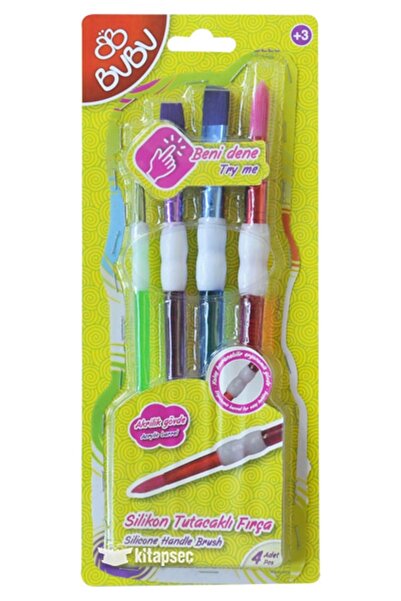 Bubu Bu-bu Silikon Fırça Tutacaklı 4 Lü