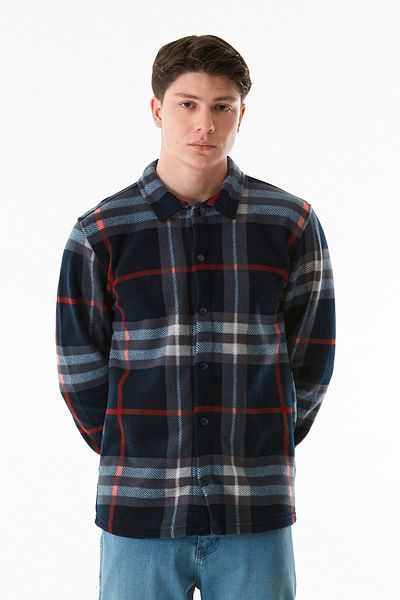 Fulla Moda Plaid Patterned Fleece Shirt