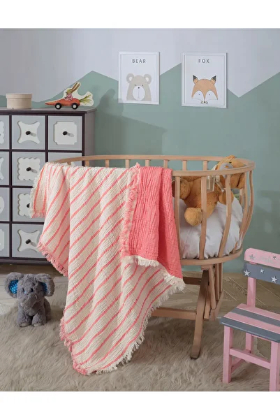 luxtex 100x120 CM 4 Layer Cotton Muslin Cover Baby Blanket - Double Sided