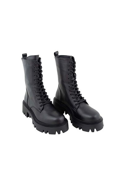 RİVUS Μαύρες Μπότες Δερμάτινες Μπότες - Lace-Up