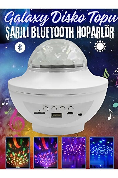 nextbuy Şarjlı Bluetooth Hoparlör Parti Led Lambası Yıldızlı Projeksiyon Gala...