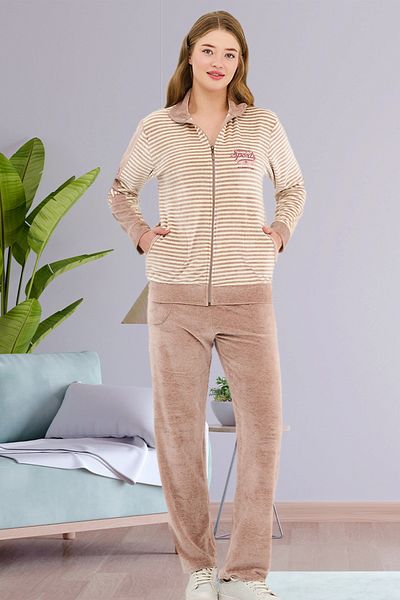 Bella Linda Σετ γυναικεία αθλητική φόρμα Soft Velvet Embroidered