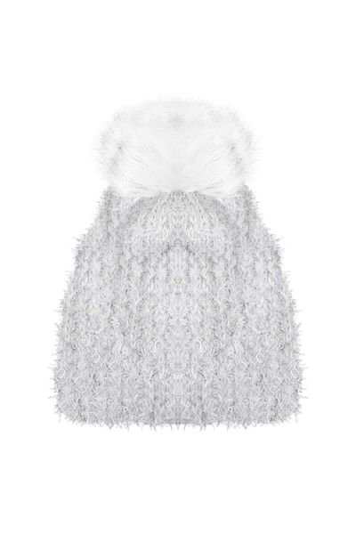 RİVUS Pompom Detailed Knitwear Beret - Gray
