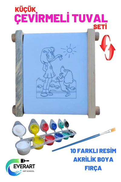 everart Çevirmeli Çizimli Yeni Nesil Bitmeyen Tuval Set, Çevir Boya Resim Res...