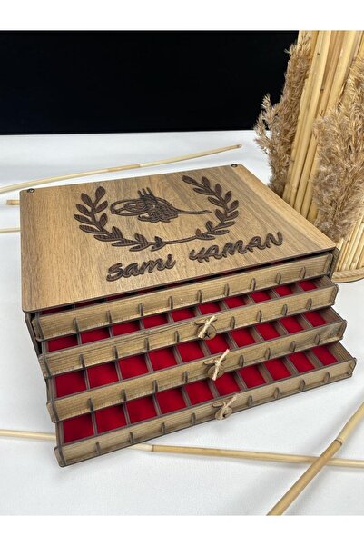 Yaman Hediyelik Kişiye Özel Ahşap Tesbih Koleksiyon Kutusu, Aksesuar Kutusu, ...