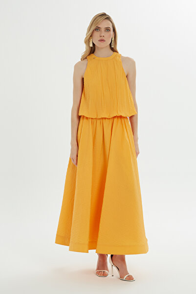 GİZİA Etek Ucu Büzülebilir Turuncu Bluz