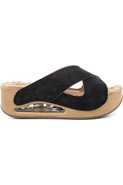 Muya P.Enelope 31210 - Anatomical Women's Slippers with Air Max Sole, Black-Cream